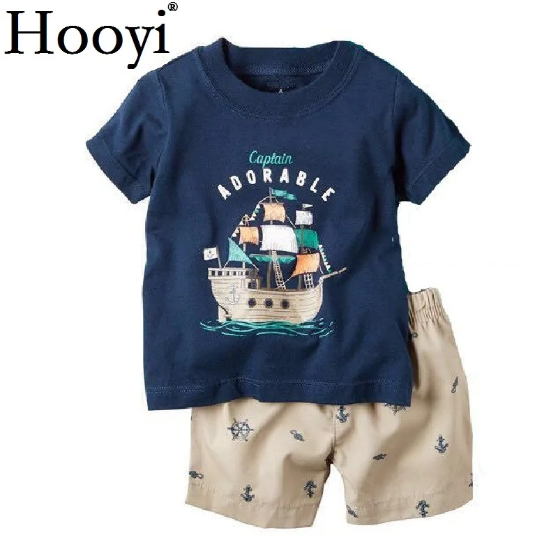 kf-HTB10.9OahUaBuNjt_iGq6xlkFXaz Pirate Captain Adorable Baby Boy Clothing Suit Toddler Clothes 2-Pieces Sets Summer Sailor Cotton Tee Shirt Shorts Pants Outfits