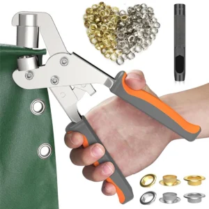 6mm / 10mm Eyelet Pliers Kit Tools Portable Hand Press Metal Grommet Hole Punch Plier for Leather Canvas Clothing DIY Tarp Ring