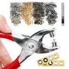HOT 100sets 4mm Metal Eyelet and Eyelet Punch Die Tool Grommet DIY Manual Tools Kit Leather Craft Clothing Leather Belt Hat