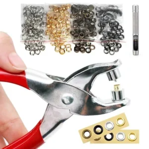 HOT 100sets 4mm Metal Eyelet and Eyelet Punch Die Tool Grommet DIY Manual Tools Kit Leather Craft Clothing Leather Belt Hat