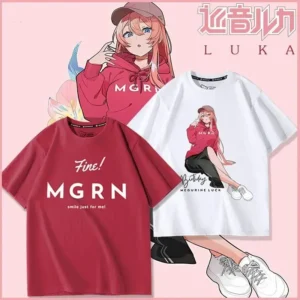 Megurine Luka Series T-shirt Print T-shirts for Men Women Summer Tops Short Sleeve Tee Casual Daily Wear Men's Clothing